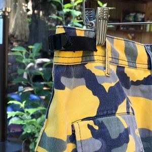 Yellow camouflage utility pants